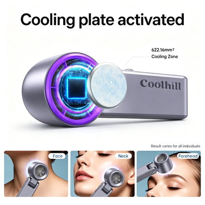 Coolhill Portable Handheld Fan, Ice Compress Cooling Mini Fan with 199 Speed, 5500mAh Rechargeable Battery LED Power Display, Foldable Personal Fan with Lanyard for Outdoor Travel